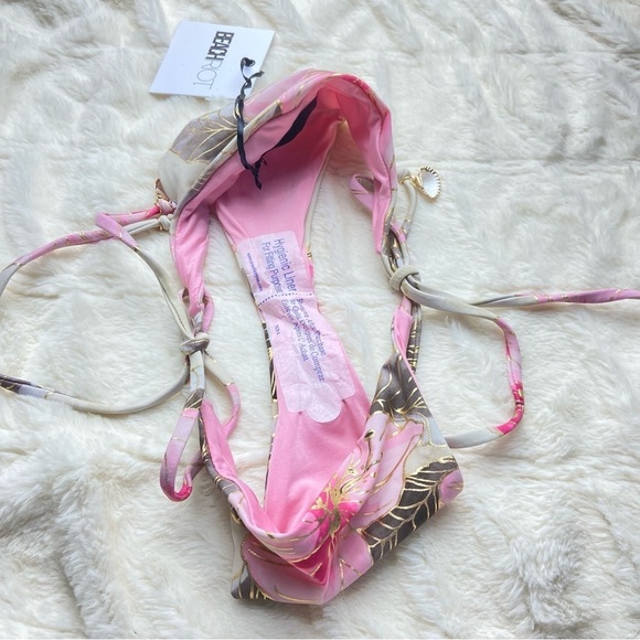NWT Beach Riot soleil golden hibiscus floral cheeky bikini bottoms 12812 - Picture 8 of 13